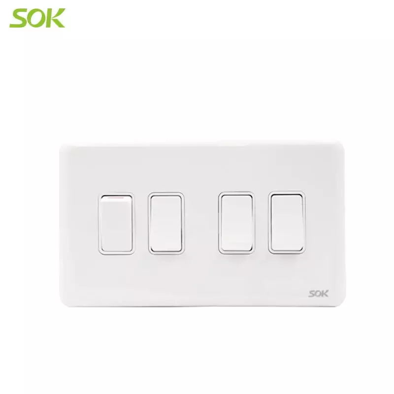 4 Gang 1 Way Light Switches 147mm