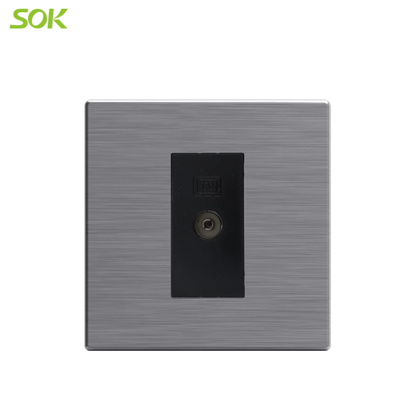 Stainless Steel TV Socket Outlet 1 Gang