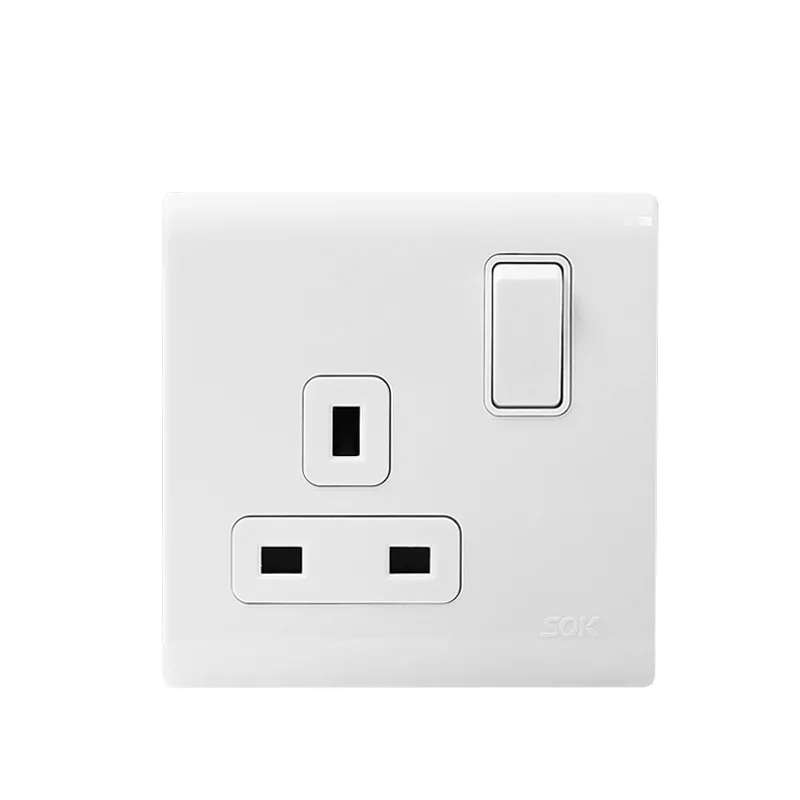 13A 250V Double Pole Switched BS Socket Outlets - 1 Gang White
