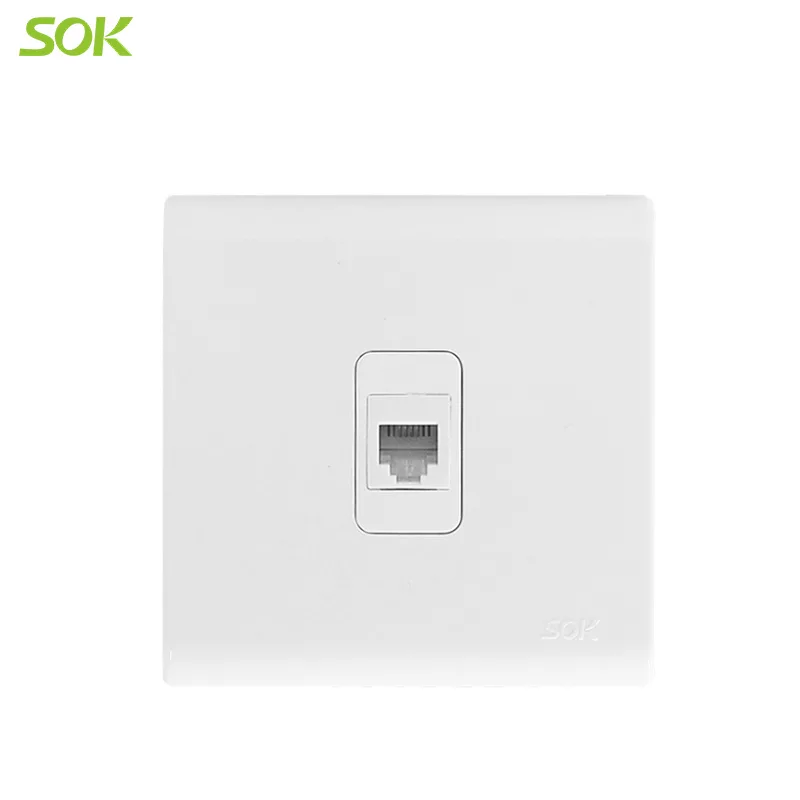 1 Gang RJ11 TEL Socket Outlet - White