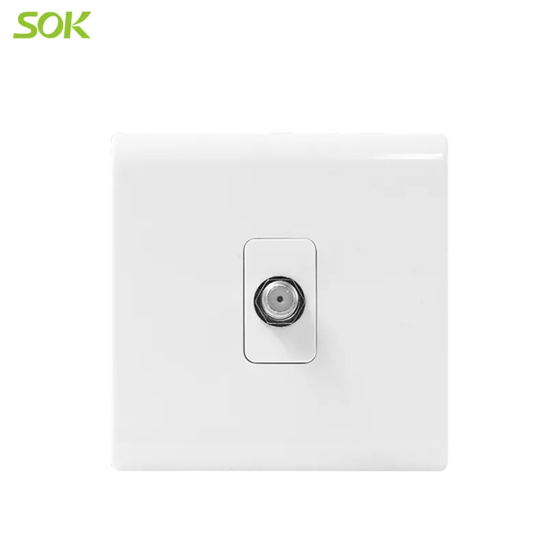 1 Gang TV Satellite Socket Outlet - White