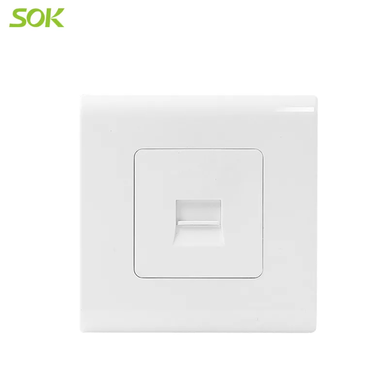 1 Gang BS Type TEL Socket Outlet - White