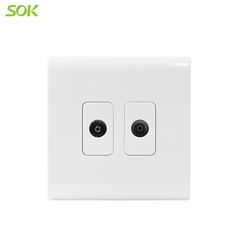 2 Gang TV Socket Outlets - White