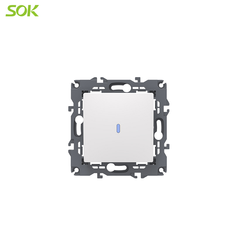 Single Gang 2 Way Switch with N Terminal and indicator