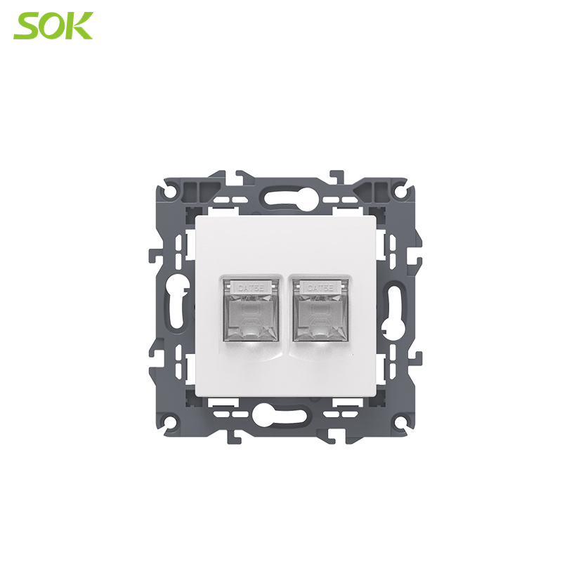 Double LAN Power Socket (CAT5E/CAT6 STP/UTP)