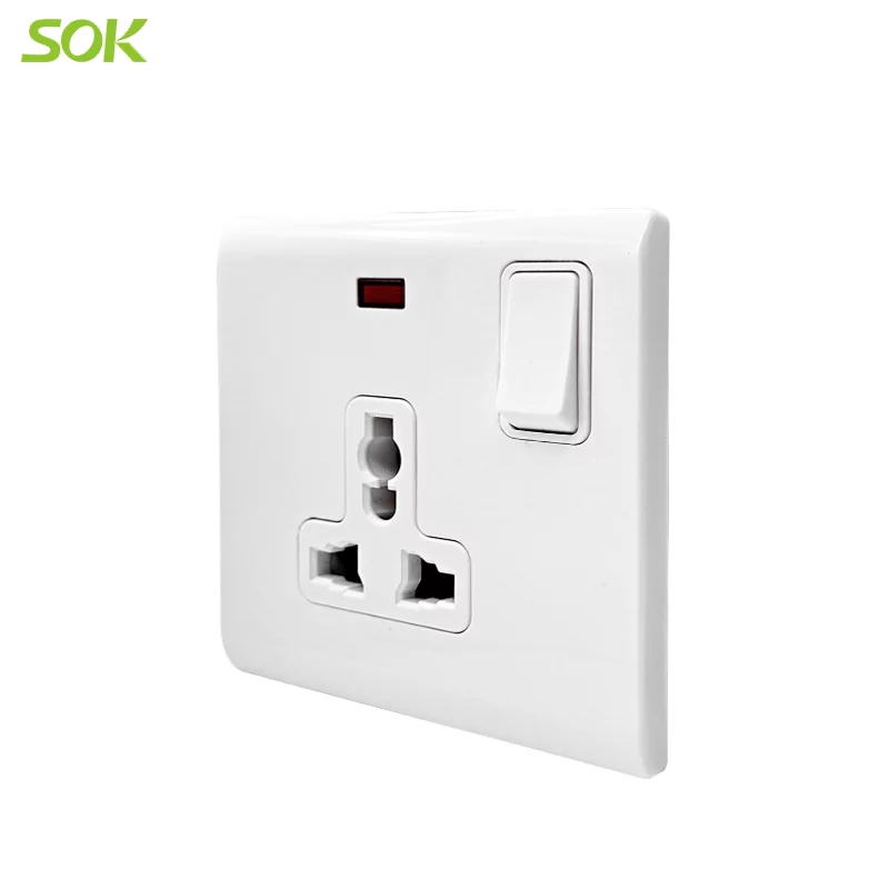 13A 1 GANG UNIVERSAL SOCKET NEON