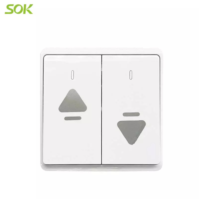 6A 250V Curtain Switch - White