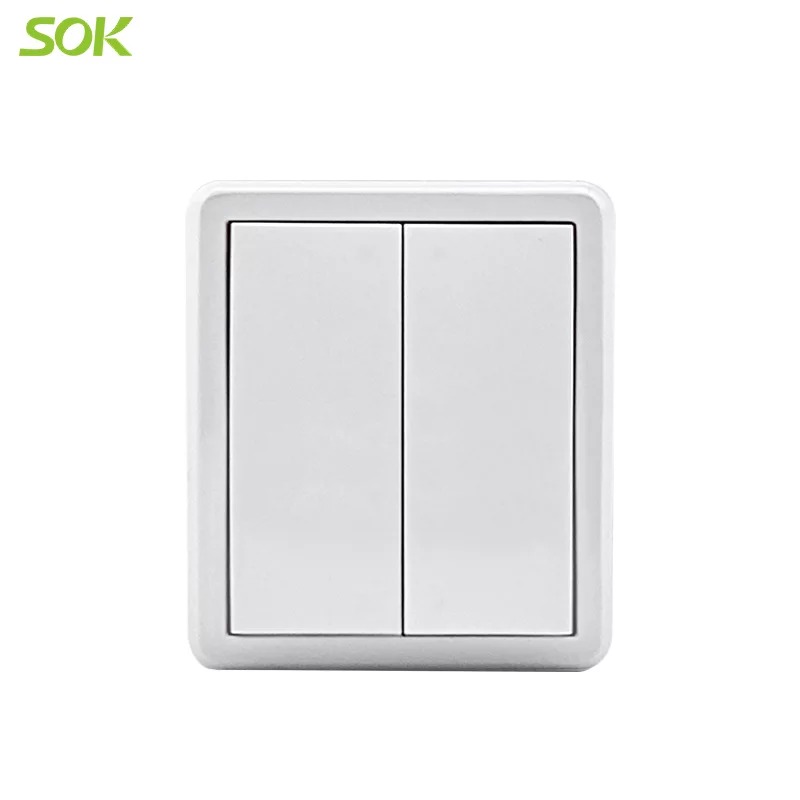 2 Gang 1 Way Light Switch (Surface Mounted)