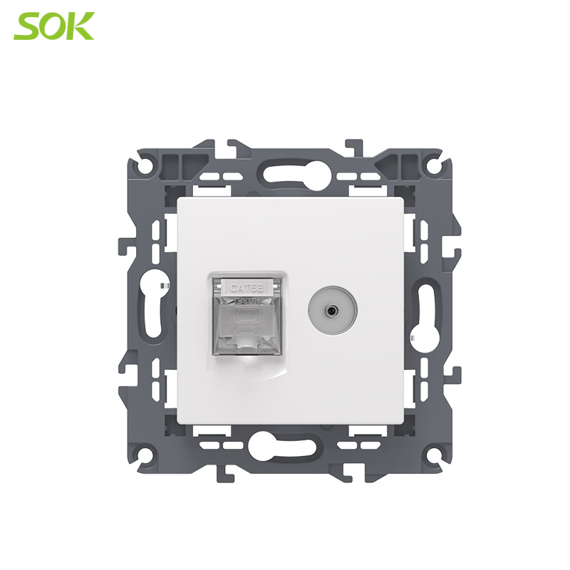 TV and LAN Power Outlet (CATE5/CAT6 STP/SUP)