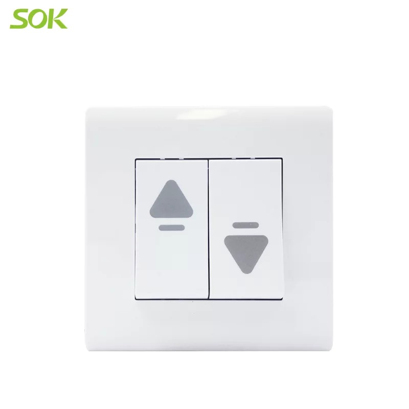 6A 250V Curtain Switch - White