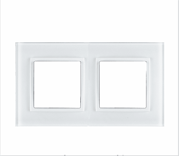 S81  Two Gang Glass Cover- White