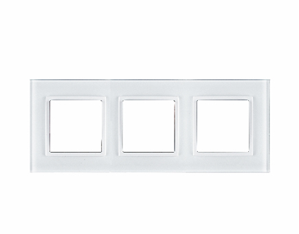 S81 Three Gang Glass Cover-White