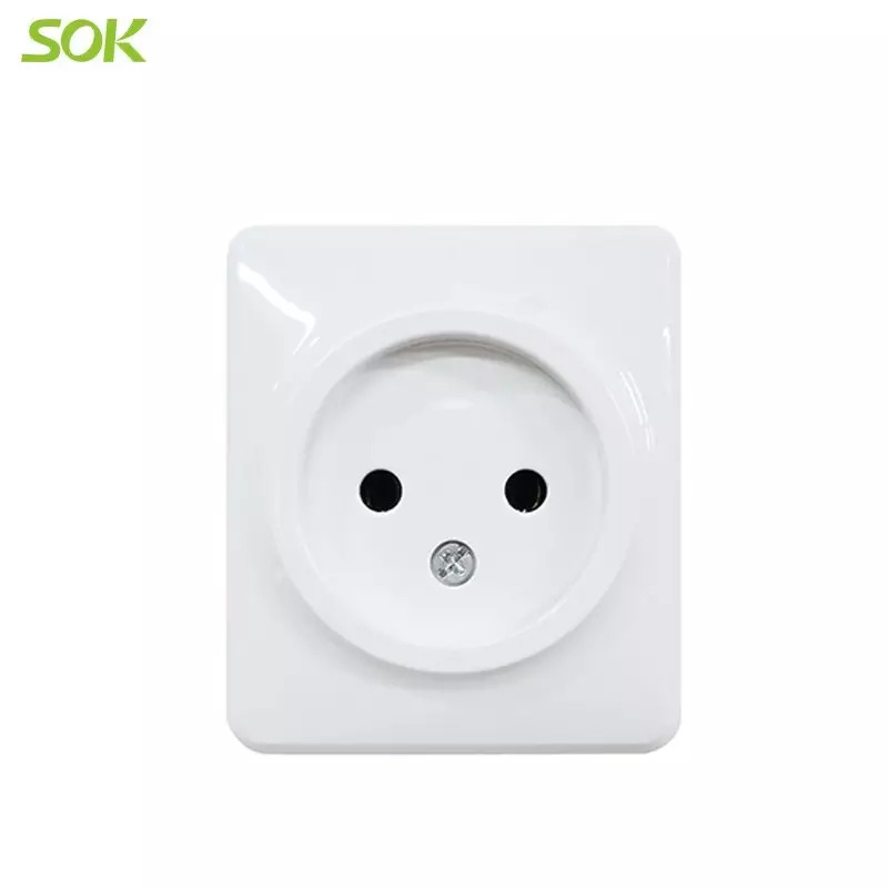 Single 2 Round Pin Outlet without Shutter(Surface Mounted)
