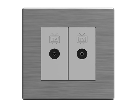 Two Gang TV Socket-Stainless Steel Cover
