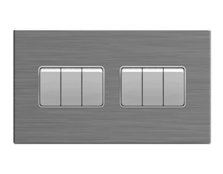 6 Gang 2Way Wall Switch- Stainless Steel